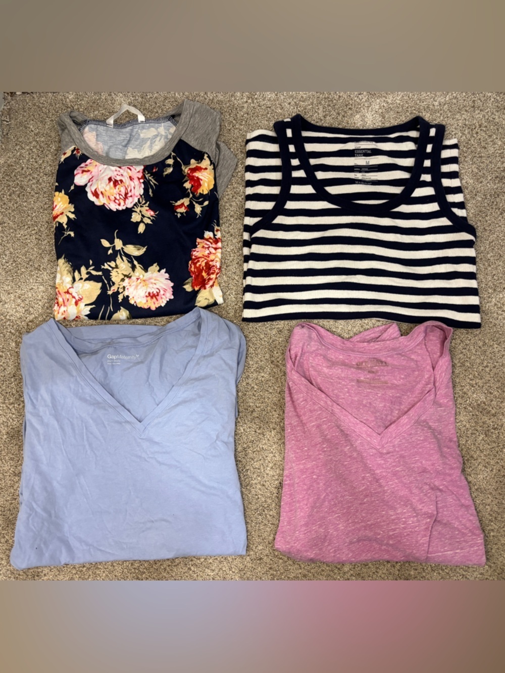 Lot of Maternity short sleeve basic tees/ribbed tank top medium maternity shirts